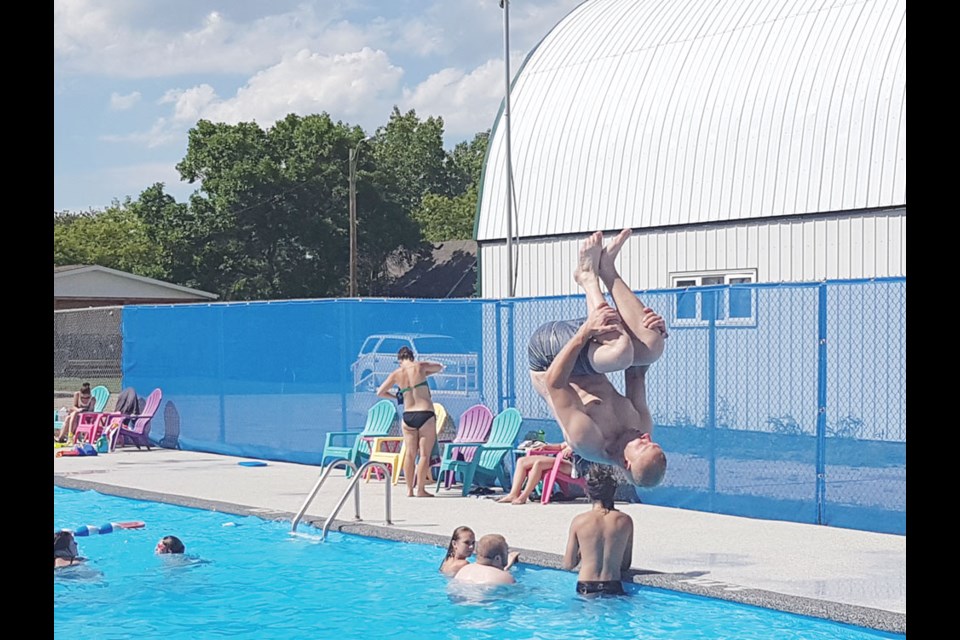 The Midale swimming pool has been a popular destination for children since it reopened on July 1. Photo by Allan Hauglum