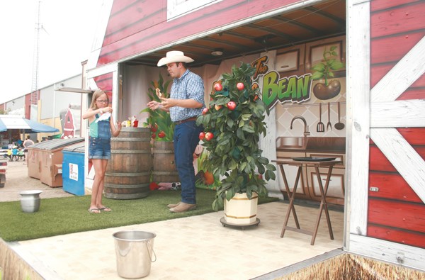 There was lots of free entertainment at the annual Yorkton Exhibition held in the city last week. The entertainment included Freddie Fusion, Cirque Extreme, pedal tractor pulls and the Magic Bean Show, above. The Magic Bean was a blend of education and entertainment with a farm theme.