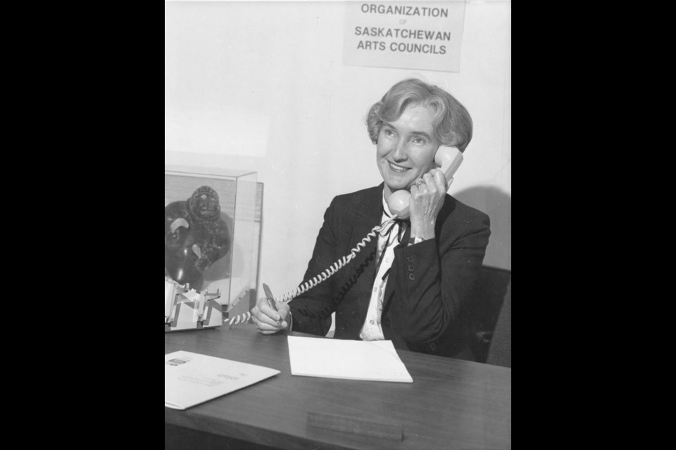 Estevan’s Marguerite Gallaway, pictured in 1974, was the first executive director of the Organization of Saskatchewan Arts Councils. She played a key role in starting up arts councils and bringing cultural events to smaller communities. Photo submitted