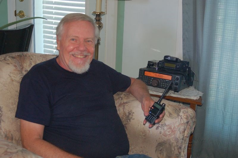 Bob Drayer of Sturgis was photographed with his ham radio.