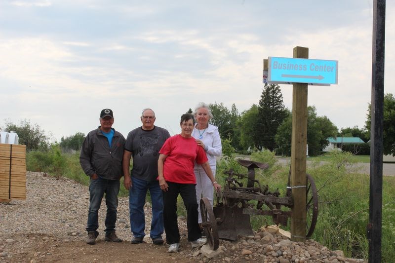 The Hwy 49 East Chamber of Commerce put up a Business Centre sign in Norquay and members of the chamber, along with those who installed the sign were photographed this summer. From left, were: Larry Dahl, Ken Paluck, Ruth Demetrick and Laura Dahl.