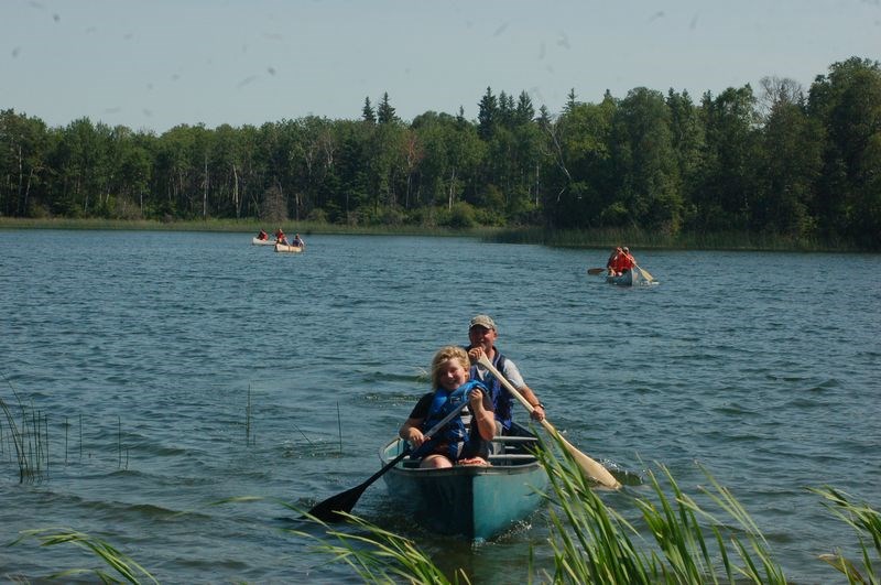 Allison and Ryan Demchynski of Lestock had fun participating in the canoe race.