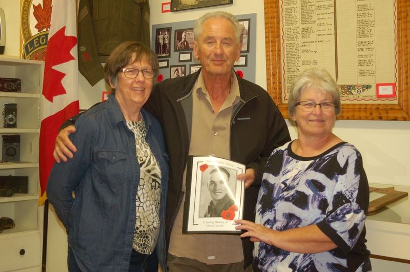 The family of the late Marvin Sando presented the Sturgis Station House Museum with a special booklet that marks Marvin's short life. The research was a collaboration by nephew Jerry Sando and many relatives. The Sando family presented research and a CD of music from his uncle’s era on August 9. From left, were: Barb Wagar, Sando and Myrtle Boychuk.
