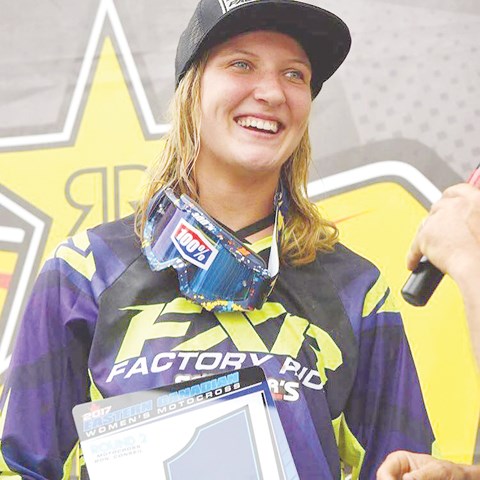 Photo of Kennedy at the 2017 Canadian women’s east national motocross championships. Photo from Facebook.