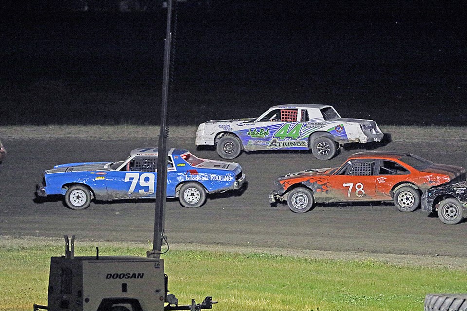 The Tisdale Motor Speedway held its first night race Aug. 19. Review Photo/Devan C. Tasa