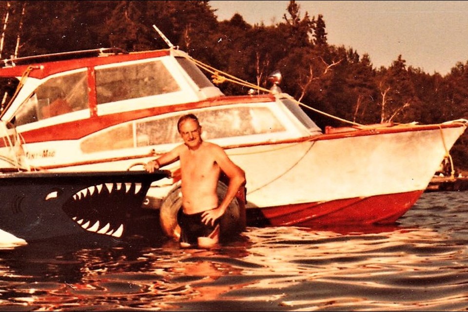 JAWS, the terror of Little Athapap and the stately Mini-Mac. Unidentified person – perhaps Tarzan or Charles Atlas.