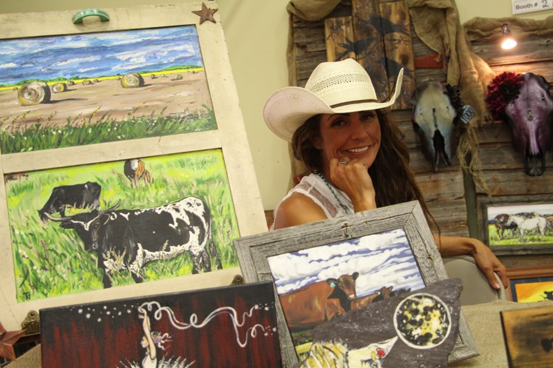 Theresa Nabe was one of the new local artists at Sunflower this year with Prairie Western Rustic Art.