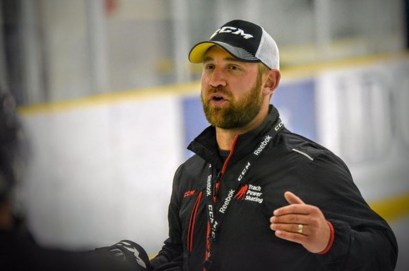 Jordan Trach, who began his hockey career as a member of the Kamsack Minor Hockey Association, was photographed as he led a development camp recently.