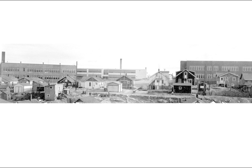 A panoramic view of Hapnot, Hudson and Terrace schools, 1955.