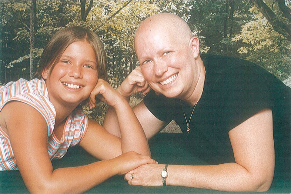 Faith Krahn with her daughter, Becca, while she was undergoing treatment.