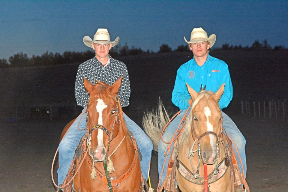 Dallyn and Dawson Loewen, right before the sun went down at the Lazy L Ranch.