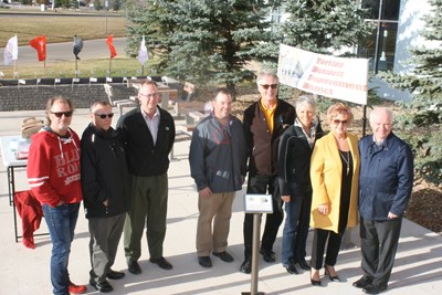 Members of the Yorkton Business Improvement District, City Council, and others involved with the project unveiled the new seating area outside of the Gallagher Centre. The project had a cost of approximately $35,000. The chairs and tables were built to celebrate Canada 150, and include inlaid checkerboards.