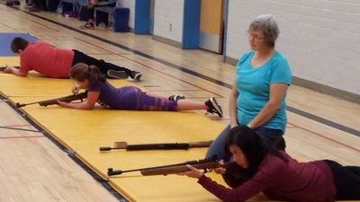 Cindy Crow of Yorkton was the range safety officer during a biathlon competition held at Kamsack on September 30 for Kamsack and Canora air cadets.