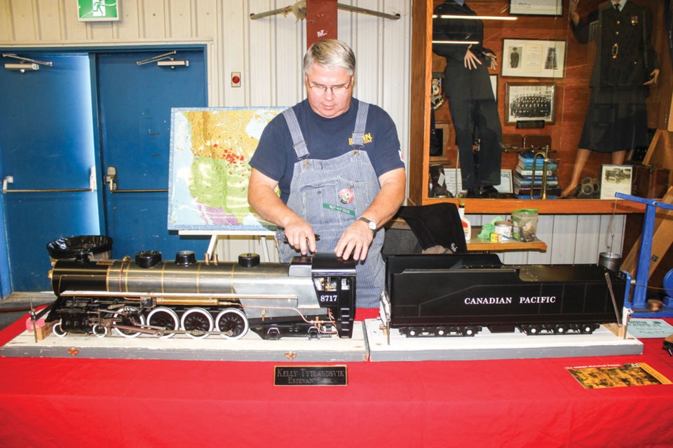 Kelly Tytlandsvik with Locomotive 8717, which he has completed after 30 years of work.