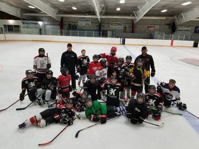 Kamsack Minor Hockey Association held a hockey development camp on October 14 and 15 at the Broda Sportsplex. The instructors were two accomplished players, former Kamsack resident Jordan Trach of Martensville and Dean Seymour of Saskatoon. There were 43 young hockey players registered for the weekend, according to Mike Eliuk, president of the association, and each player received six hours of ice time. Trach led the players in three hours of power skating, while Seymour led them in two hours of skills development.