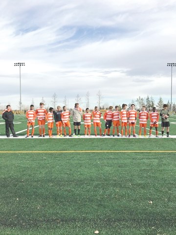 Coach Steven DeLong, Nader Ayari, Thomas Djagowez, Amogh Tripathy, Kaleb Weinheimer, Javier Gonzalez, Carter Matychuk, Eric Solis, Ilya Diktyarenko, Keane Szabo, Brett Switzer, Zach Wasylyshen, Nic Nesseth, Dawson Leister, Corey Henry, Austin Stewart. Missing from picture - Jordin Rusnack, Matthew Mandziuk, Chase Hudy.