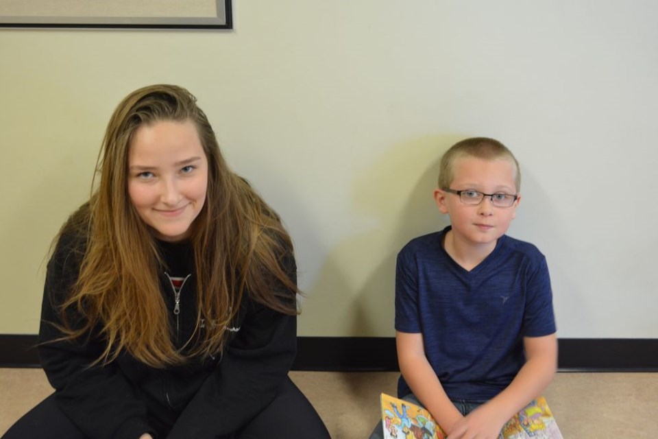 Jacob Lowes, a CJES student, was paired up with Chloe Davis, a CCS student, for the annual Buddy Reading activity