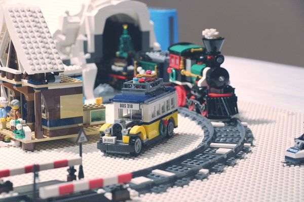 The public transportation options in the Christmas village.