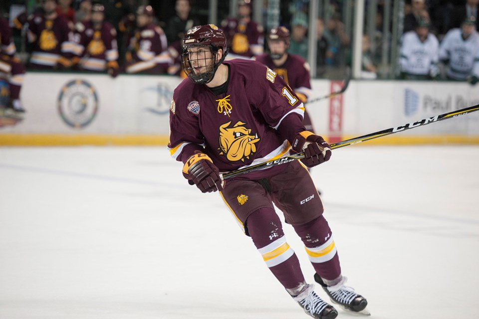 Battleford native Blake Young has eight points in 21 games so far this year for the Minnesota-Duluth Bulldogs. Photo courtesy of UMD Athletics.