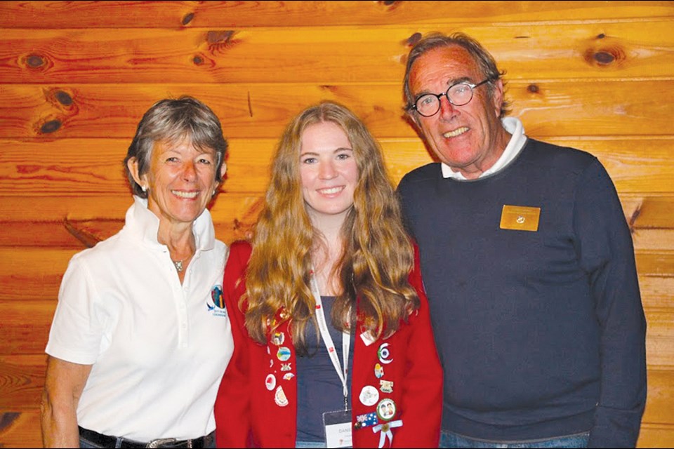 Danielle Nelson (centre) poses with Evelyne and Patrice Gadroy, Rotary Club district governor during her time in France. Nelson is currently on a Rotary Youth Exchange in Lille, France. - SUBMITTED PHOTO