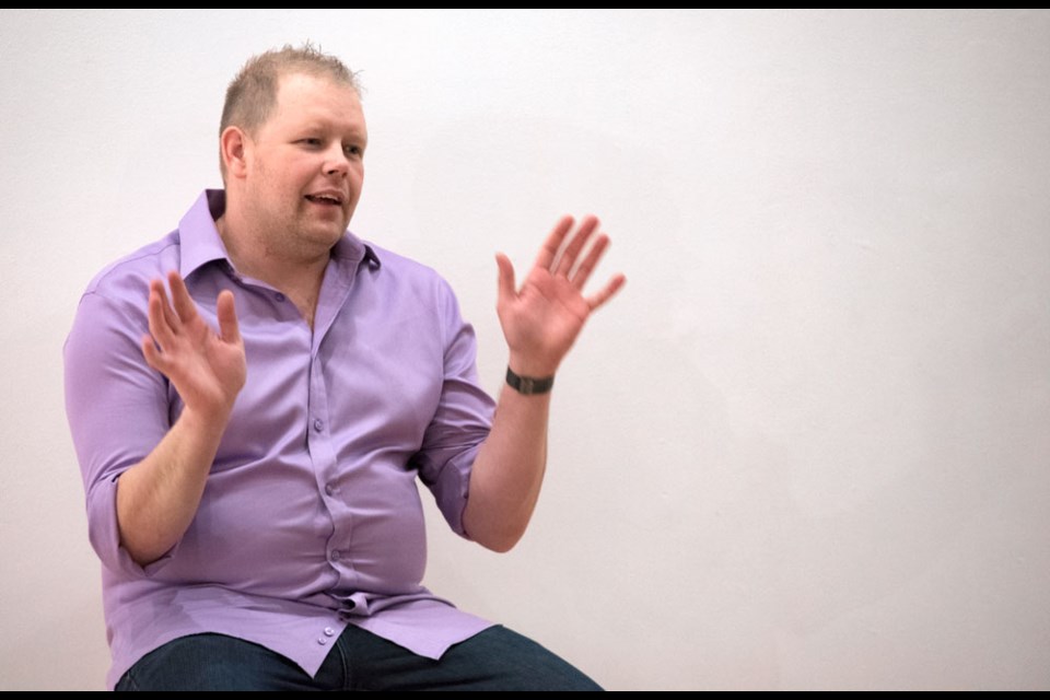 Desmond Bilsky speaks at the Toastmasters event at the Estevan Art Gallery and Museum on Jan. 19.