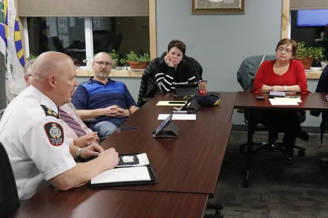 Chief Pritchard with Holy Family board