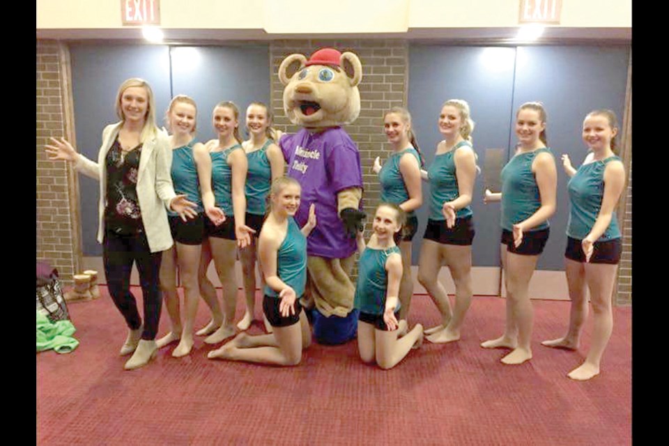 The Annaheim School of Dance performed not only for Telemiracle Teddy, but also for the entire province as they were guests on Telemiracle 42 in Regina on March 3-4. It was a record year for Telemiracle with $7,151,256 raised to help people with disabilities across the province. Pictured (L to R) Back Row: Breanna Knackstedt (instructor), Alyssa Wuchner, Bailey Stuckel, Raine Chornomitz, Darcie Stuckel, Kristen Kunz, Remi Bley, Kelly Wuchner. Front Row: Kortney Chornomitz, Madison Junk. photo courtesy of Terry Kunz