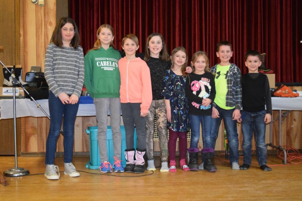 Youth in attendance at the awards banquet were presented with tip-ups for ice fishing.