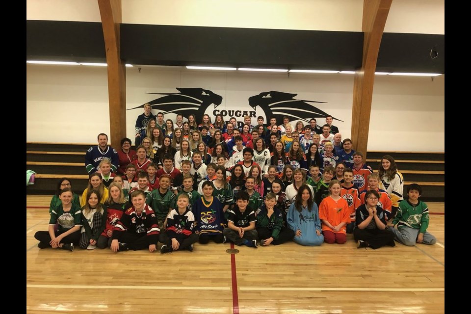 On Jersey Day, April 12, CCS (Canora Composite School) students and teachers joined Canadians from coast to coast in wearing jerseys to support the Humboldt Broncos. The SRC (student representative council) distributed green ribbons to students in CCS classes and collected monetary donations for the Broncos.