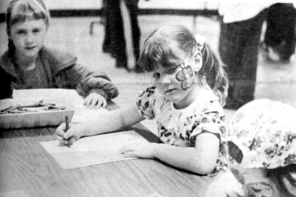 The Children’s Corner was a popular source of entertainment for the younger crowd at the Doghide River Festival in 1998. Balloon sculpting, face painting, and arts and crafts were featured.