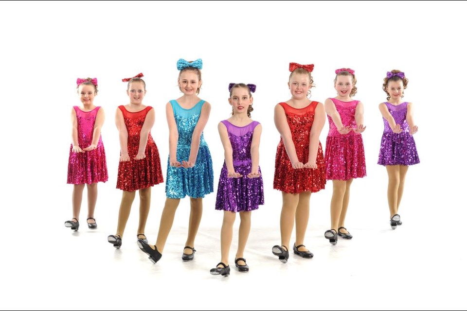 Dancers from the Studio Dance One Club who performed a tap routine during the club's recital in Sturgis on April 22, from left, were: Jenna Anaka, Saphira Anaka, Emerson Strykowski, Maggie Bartel, Paje Reynolds, Addison Danielson and Alexis Firman. -Photograph courtesy of Canora Photography and Framing.