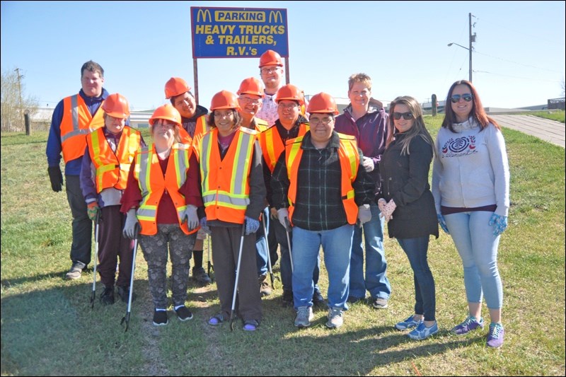 BTEC Pitches In — The City may have held their city-wide cleanup, but there is still plenty of litter out there. Helping to collect that trash Wednesday were participants from Battlefords Trade and Education Centre. They partnered with the City of North Battleford to pick up trash in the vicinity of McDonald’s on Railway Avenue that morning, including around the railway tracks. They plan to do more litter pickups throughout the year. According to Shelley Mandin, direct support supervisor at BTEC, this is a way for BTEC participants to show what they are able to do, as well as give back to the community. Photos by John Cairns