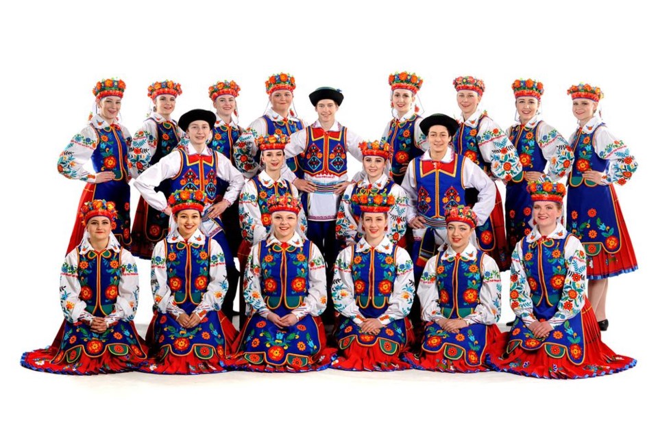 The Canora Veselka Ukrainian Dance Club held its 44th annual concert on April 29 at the Canora Composite School. Members of the Senior and Intermediate 2 group in their Volyn costumes, from left, are: (back row) Dekea Ryczak, Emily Owchar, Carley Ostafie, Kelsey Chupa, Carson Ostafie, Mackenzie Gulka, Brooklyn Korol, Drea Beblow and Ashley Stusek; (middle) Jacob Gulka, Emma Eiteneier, Abbey Sakal and Brayden Ostafie; and (front) Megan Scherban, Jasmine Knihniski, Larissa Makowsky, Jill Gulka, Cassandra Danyluk and Jordelle Lewchuk.