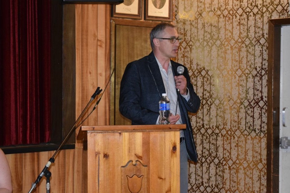 Engineer David Tratch, who worked on the site assessment for the Crystal Lake Hutterian Brethren intensive livestock operation application in the RM of Keys, addressed the informational meeting regarding his findings at the proposed site.
