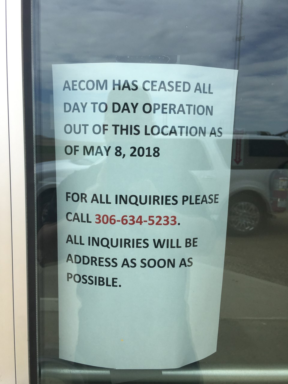 AECOM closes Estevan door