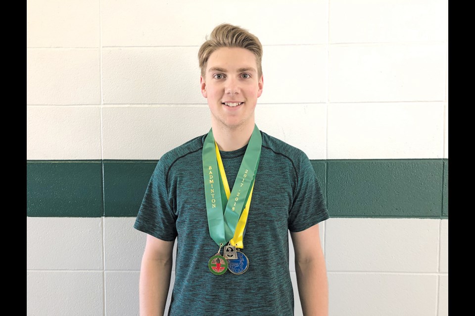 Englefeld’s Cael Zimmerman captured the provincial bronze medal in boys singles badminton action at the provincial championships in Wilkie on May 12. Photo courtesy of Jeff Burton