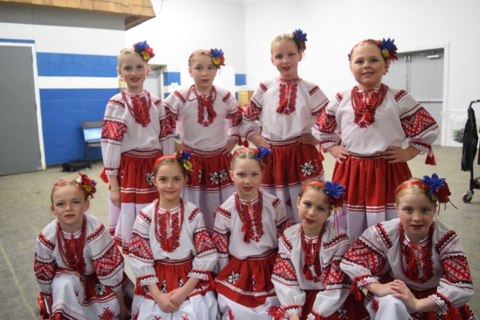 The Norquay Rosa Group 3 dancers from left, were: (back) Sara Lukey, Jordan Kazakoff, Lilly Kish, Bristol Lindgren, and (front) Makayla Shankowsky, Erin Wasylyniuk, Presley Vogel, Charlie Griffith and Reese Reine.