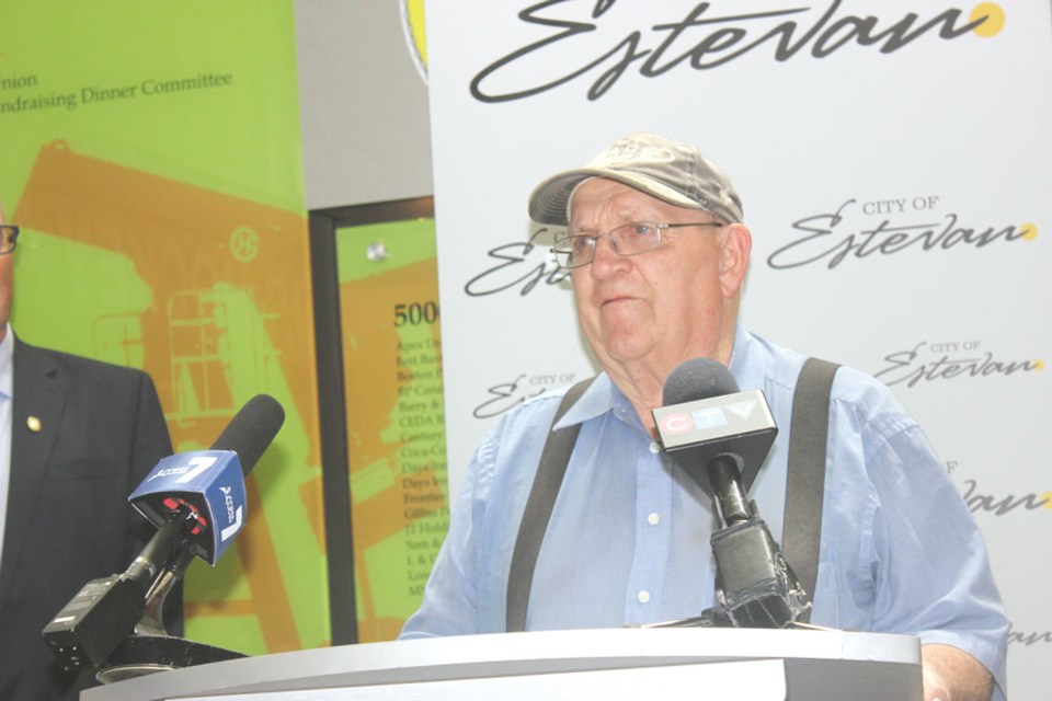 Vernon “Butch” McLean shared his memories of the Civic Auditorium during the time capsule opening.