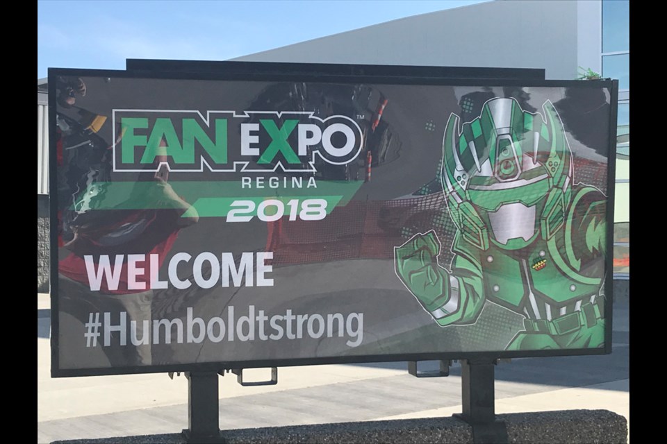 Everyone was welcomed to Regina's FanExpo on May 5-6 with the words "#HumboldtStrong." While the Humboldt Broncos crash was felt deeply in the sports world, Jeff Burton, a.k.a. Auroraman, says that he was proud to see his "geek community" step up to offer their support. photo courtesy of Jeff Burton