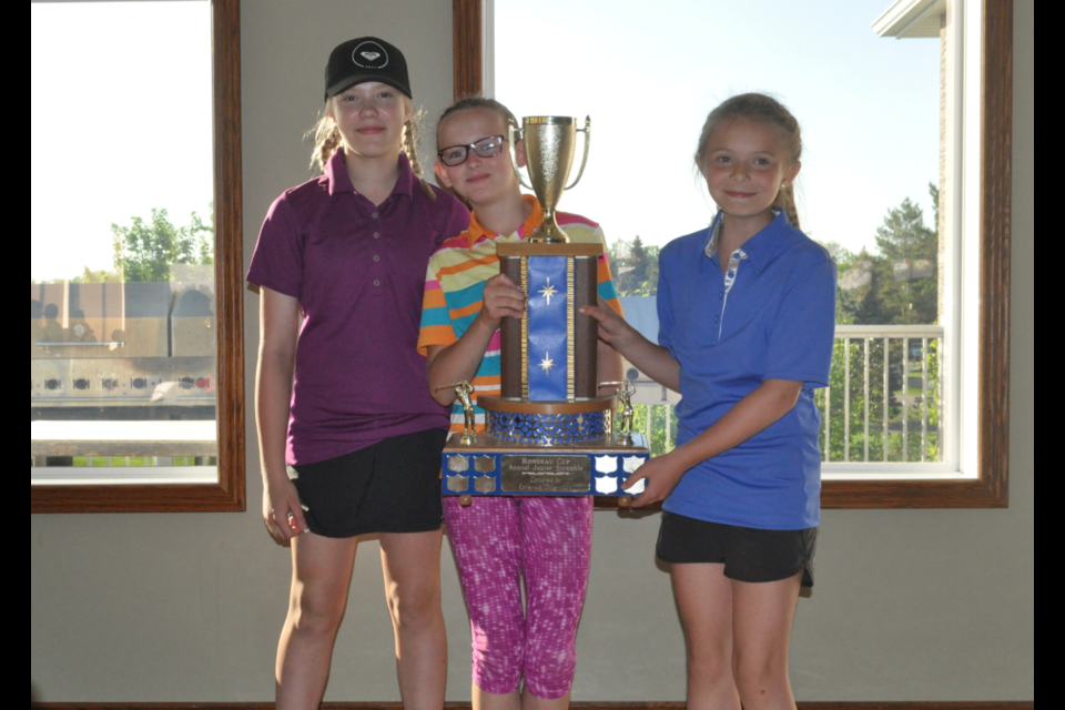 The girls winners are, from left, Kaylin Wilhelm, Brielle Farr and Makenzie Onrait.
