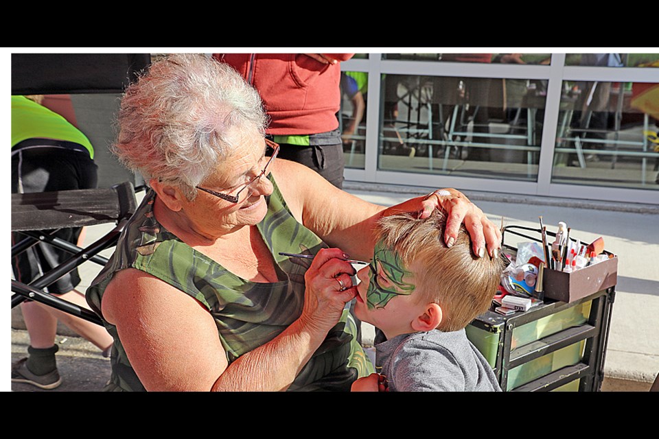 Gunnar Derenowski of Tisdale gets his face painted at the Tisdale Tim Hortons during Camp Day. Photo by Devan C. Tasa