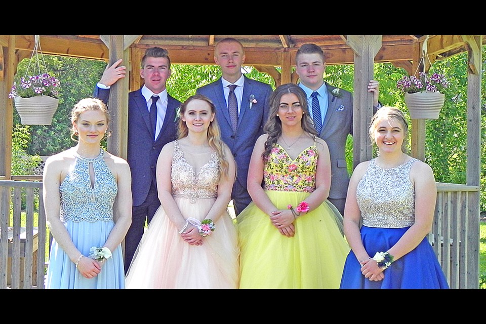 The seven Star City School graduates are, from left and starting in the back, Layne Broeckel, Noah Bishop and Brydon Nymann. In front are Colby Donald, Emma Baptist, Anna Labossiere and Cassidy McMunn. Submitted photo