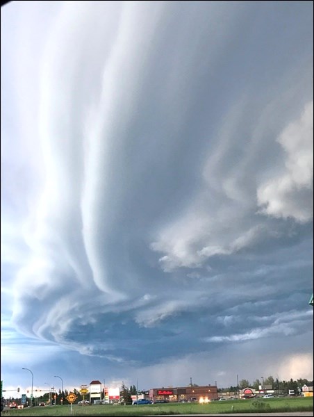 Ominous Skyscape — The storm clouds gathered in spectacular fashion on the evening of Tuesday, June 26. Although it appeared great power was brewing there have been no reports of the storm doing damage in the area. Photo by Kari Doig