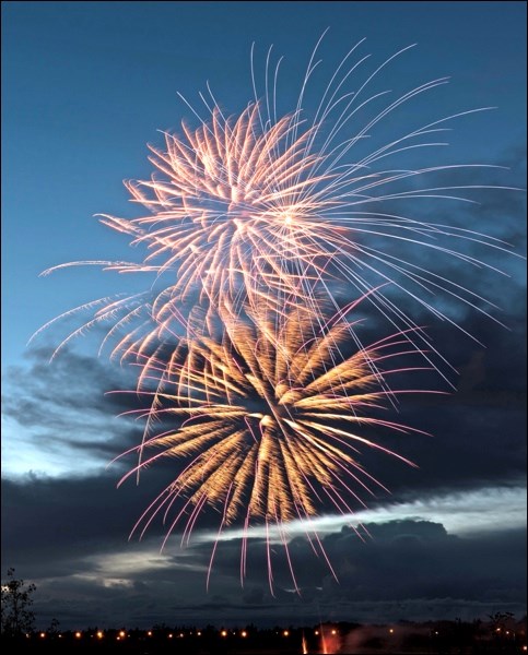 Fireworks at King Hill in North Battleford were a hit and the crowd let the organizers know with loud cheering and honking of horns afterwards. There were storm clouds all around but the skies were clear for the show.