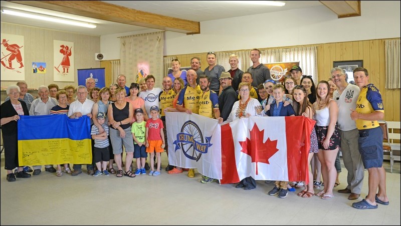 CHUMAKway bicyclists with their Battlefords hosts at Slava Centre in North Battleford.
