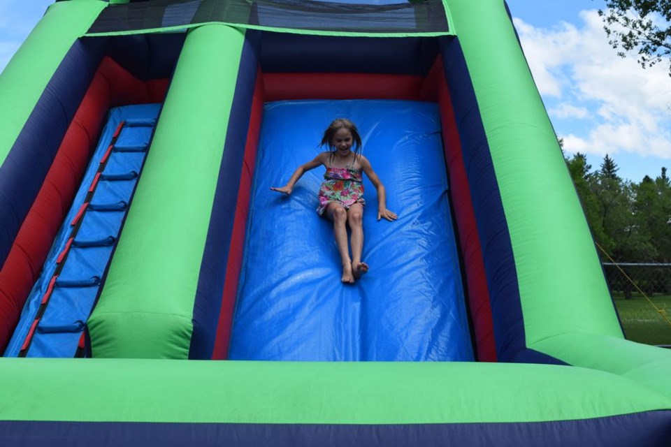 Treena Cybak was one of the adventurers who enjoyed the water slide on July 10.