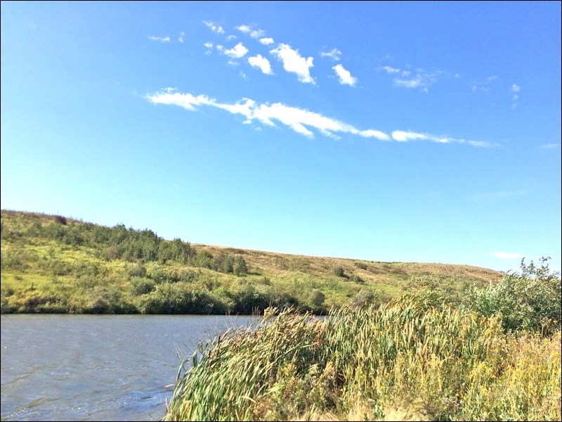 Scott Reservoir can be found along the grid road between Wilkie and Scott. Photos by Helen Urlacher