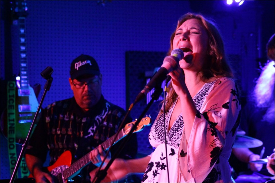 Jennifer McLean belts out a tune during her show at Johnny’s Social Club on July 14. - PHOTO BY ERIC WESTHAVER