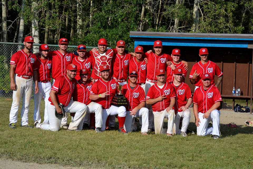The Estevan tower wolves take home the trophy in the Saskota Baseball tournament that ended in a play-off game with the Oxbow Cheifs who they beat in a 3-1 win.