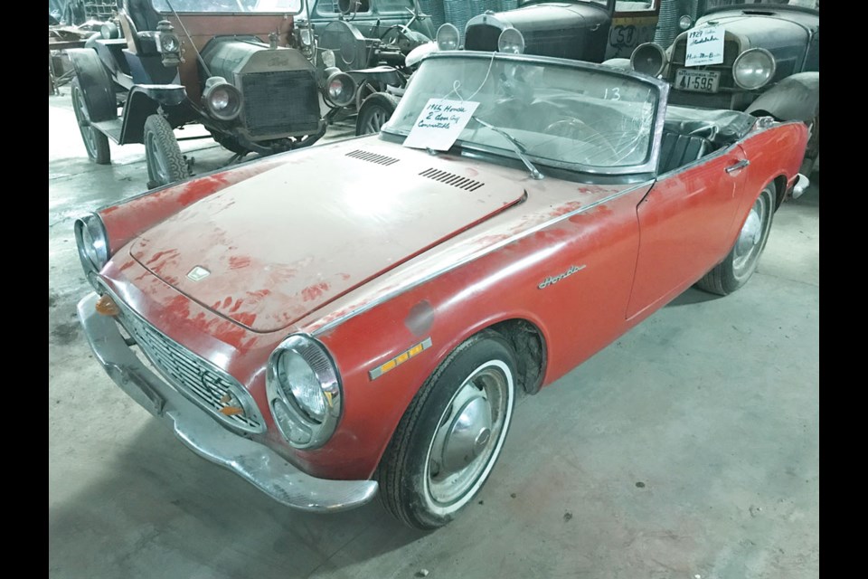 A 1964 Honda S600 was among the many classic vehicles sold at Alexandre Gervais auction north of Alida on Aug. 4 and 5. The vehicle was a favourite of Gervais’ son, Louis. Photo submitted